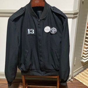 Men’s Large black lightweight vintage jacket with Neighborhood Tokyo buttons.